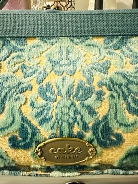Cake Teal and Yellow Patterned Wristlet
